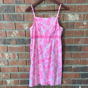 Lilly Pulitzer Vintage Y2K Pink Floral Tiger Spaghetti Strap Dress